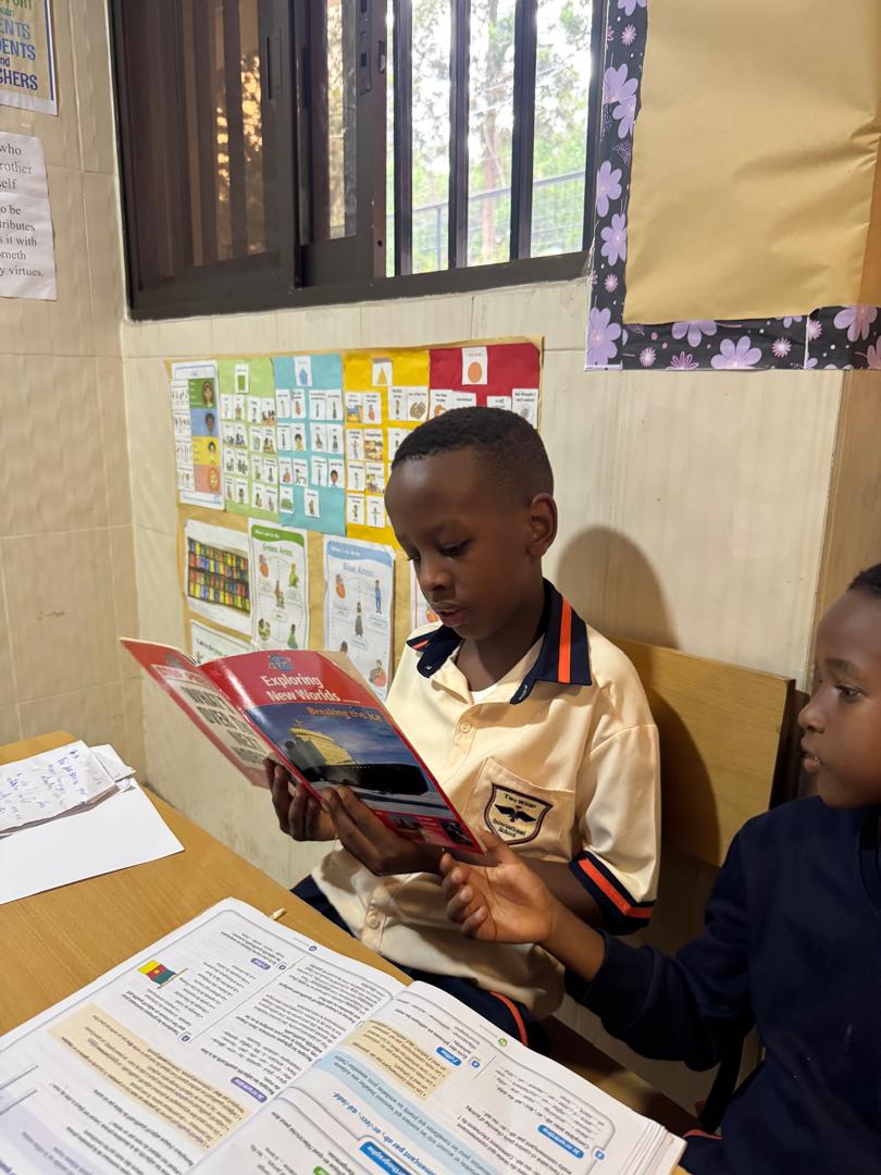 A learner reading independently.
